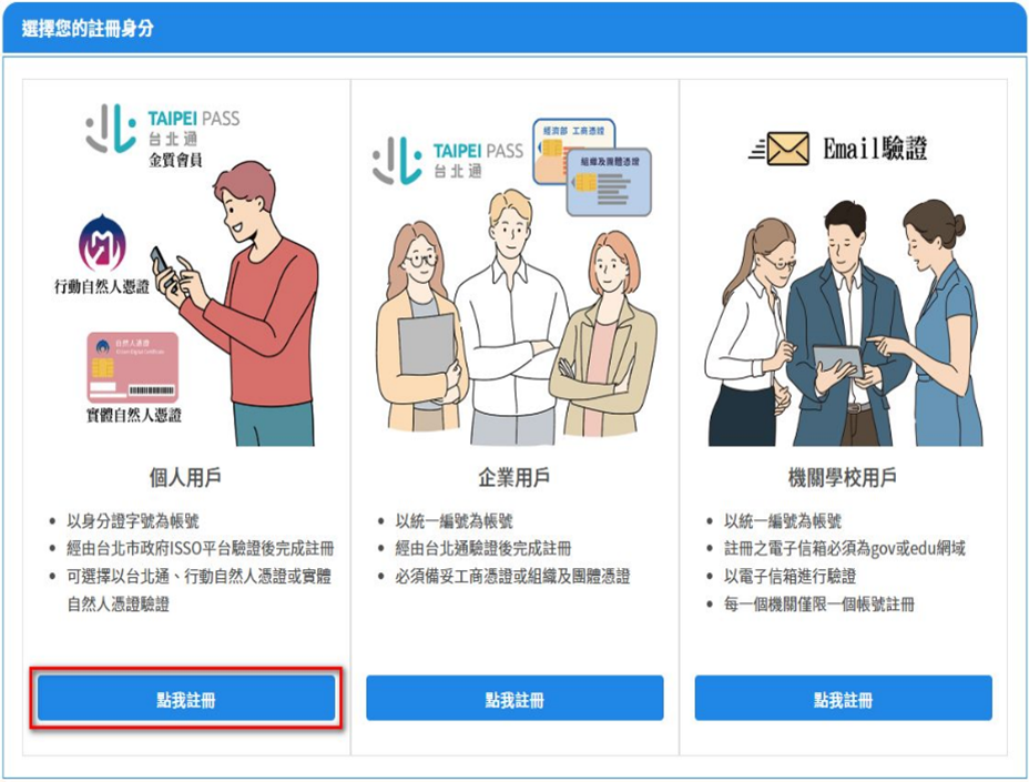 其他註冊方式請參閱多元登入